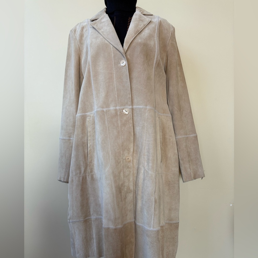 Wilson Leather - Pelle Studio - Genuine Suede Trench Coat - Size 1X - Picture 13 of 15